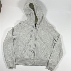 GHANDA Clothing Unisex Gray Zip-Up Hoodie Sz 8